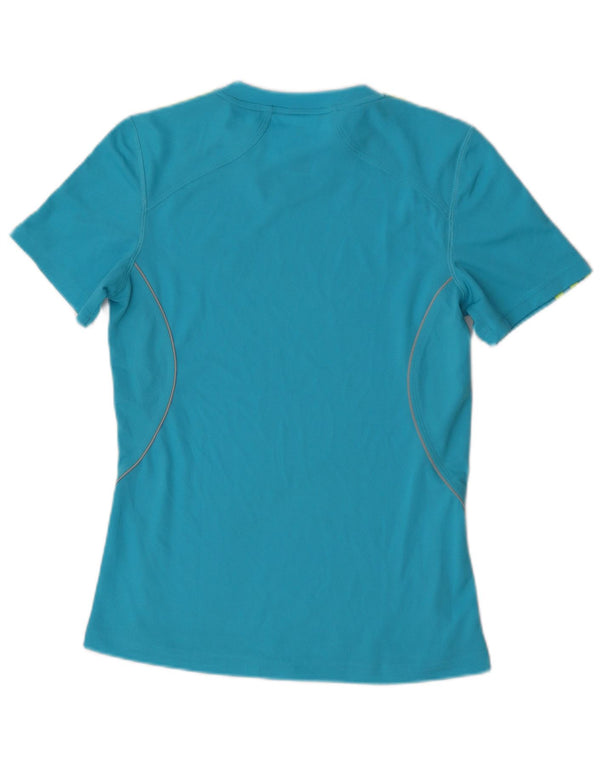 Adidas Damen T-Shirt Top UK 10 Small Blau Polyester