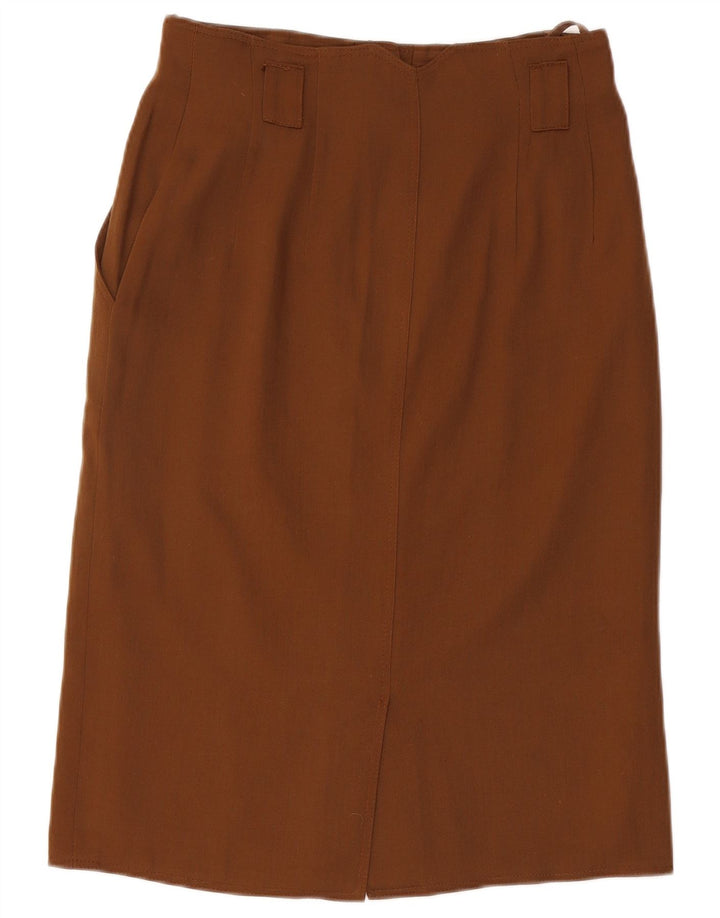 AZZURRO Womens Straight Skirt EU 36 Small W28  Brown Wool