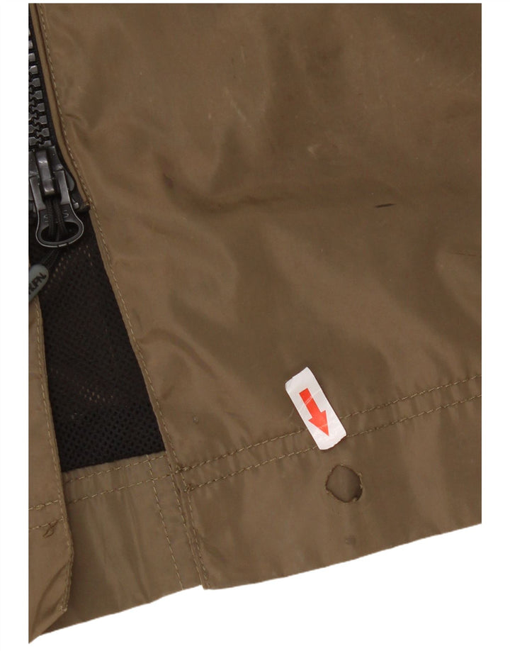 Superdry Damen-Regenjacke mit Kapuze, UK 14, Größe L, Khaki, Polyester