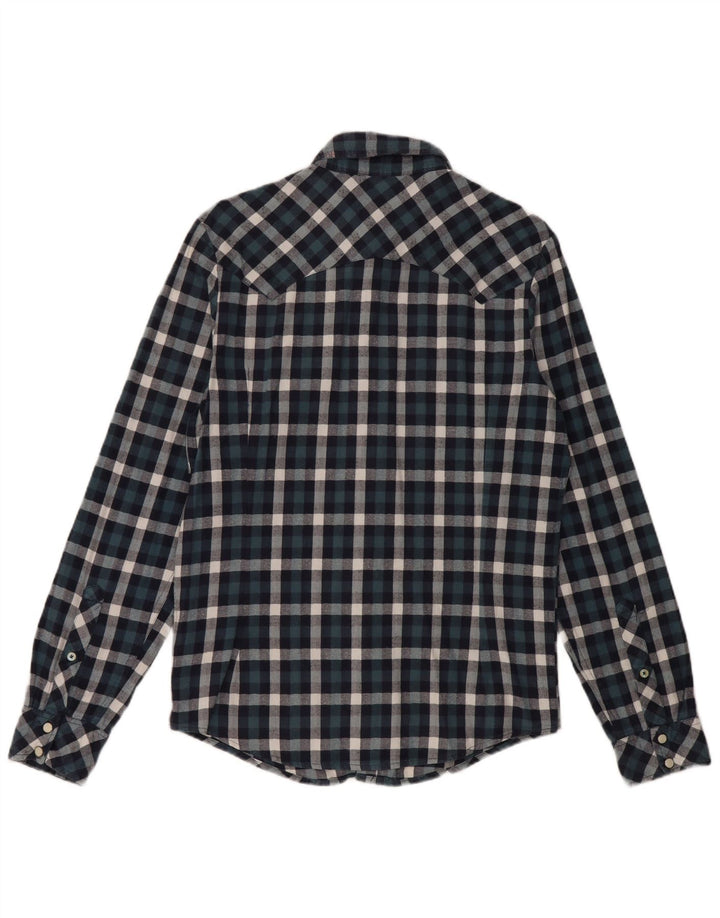 Lee Herren-Slim-Fit-Hemd, klein, blau kariert, Baumwolle