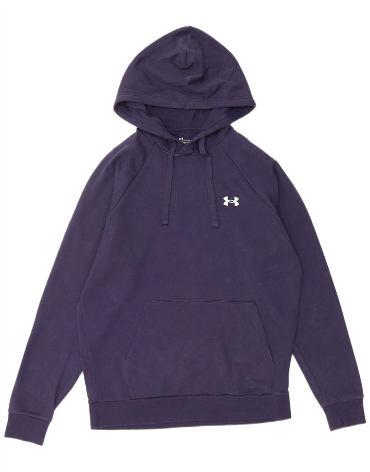 UNDER ARMOUR Mens Hoodie Jumper Medium Navy Blue Cotton