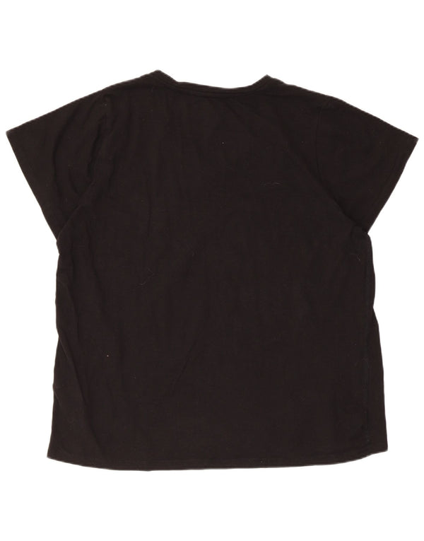 Dkny Damen Kurzarm-T-Shirt, normal, UK 18, XL, Schwarz, Baumwolle