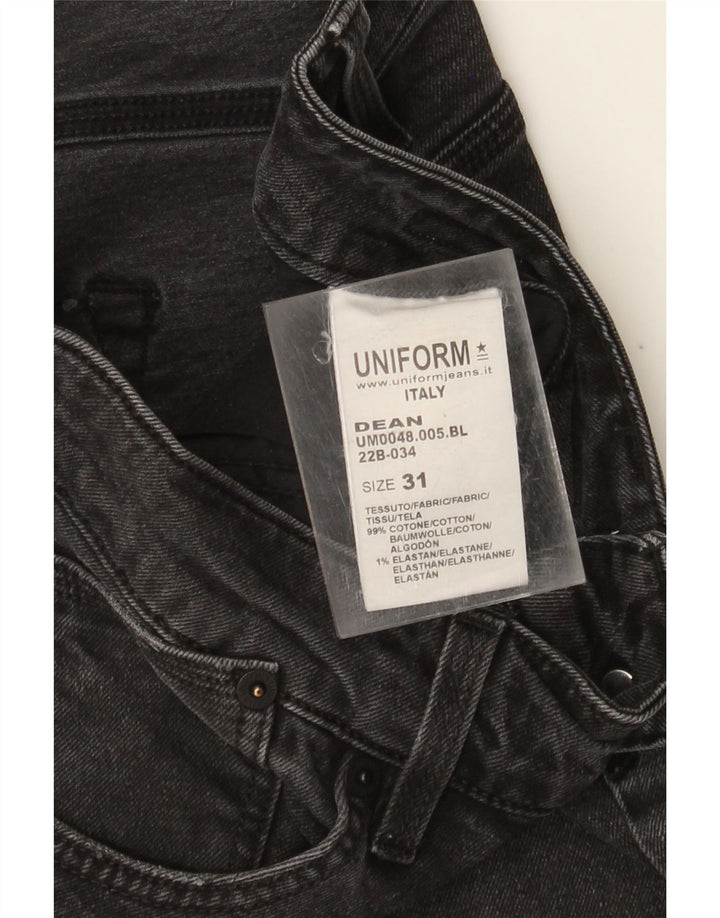 Uniform Herren Dean Slim Jeans W31 L26 Schwarze Baumwolle