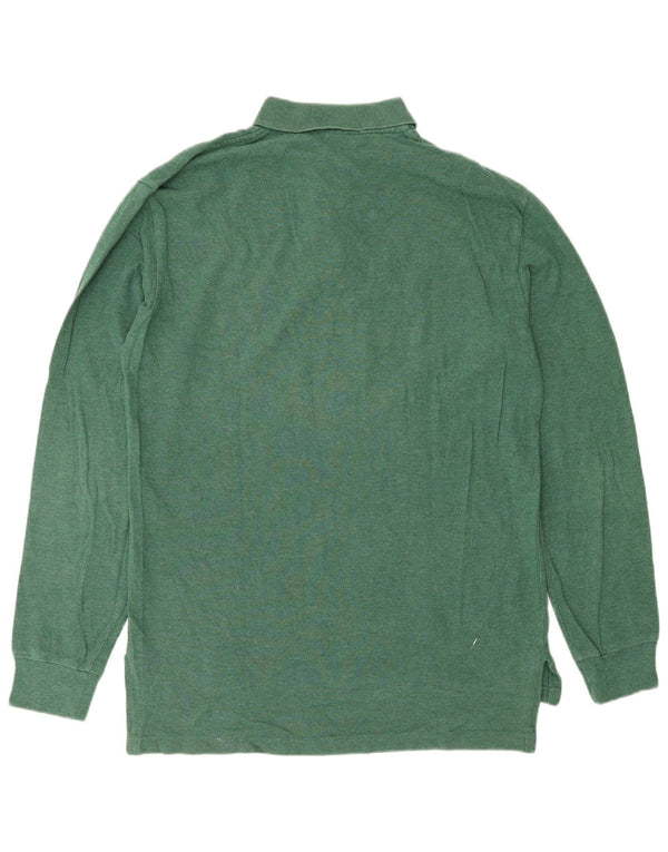 POLO RALPH LAUREN Mens Long Sleeve Polo Shirt Medium Green Cotton