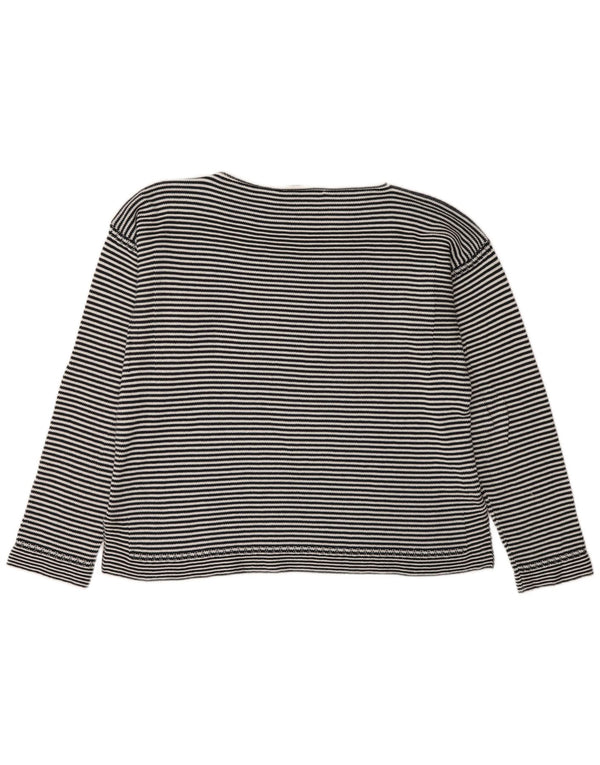 Max Mara Damen Weekend Top Langarm UK 16 Large Schwarz Nadelstreifen