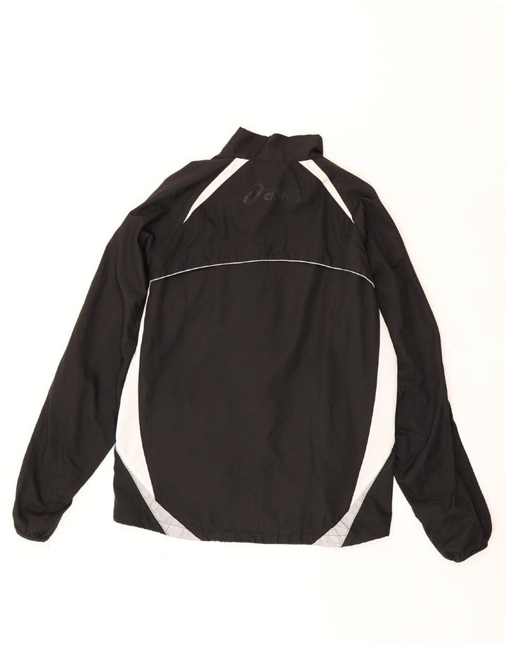 ASICS Womens Graphic Tracksuit Top Jacket UK 16 Large Black Colourblock Vintage Asics and Second-Hand Asics from Messina Hembry 