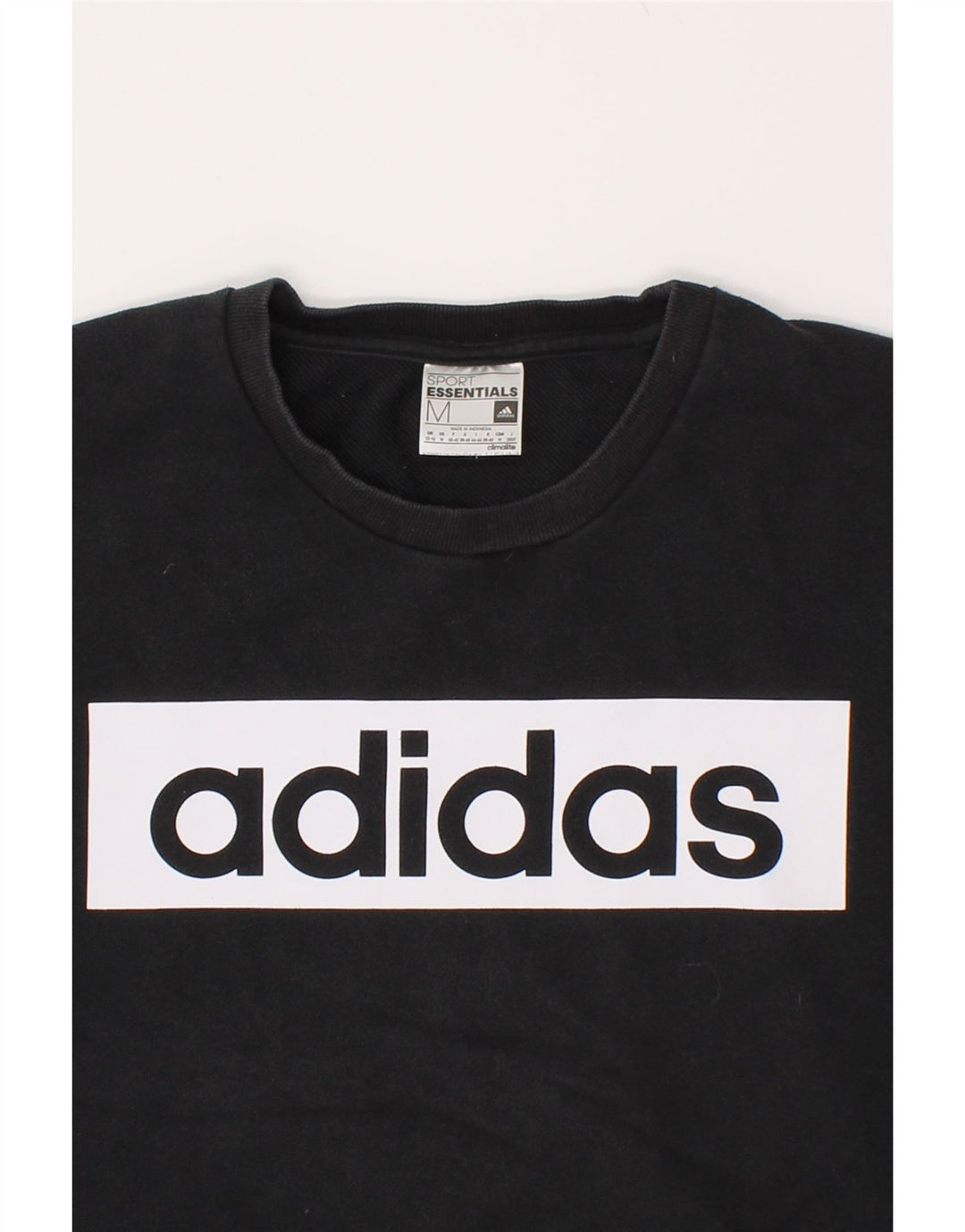 ADIDAS Womens Climalite Graphic Sweatshirt Jumper UK 12-14 Medium Black | Vintage Adidas | Thrift | Second-Hand Adidas | Used Clothing | Messina Hembry 