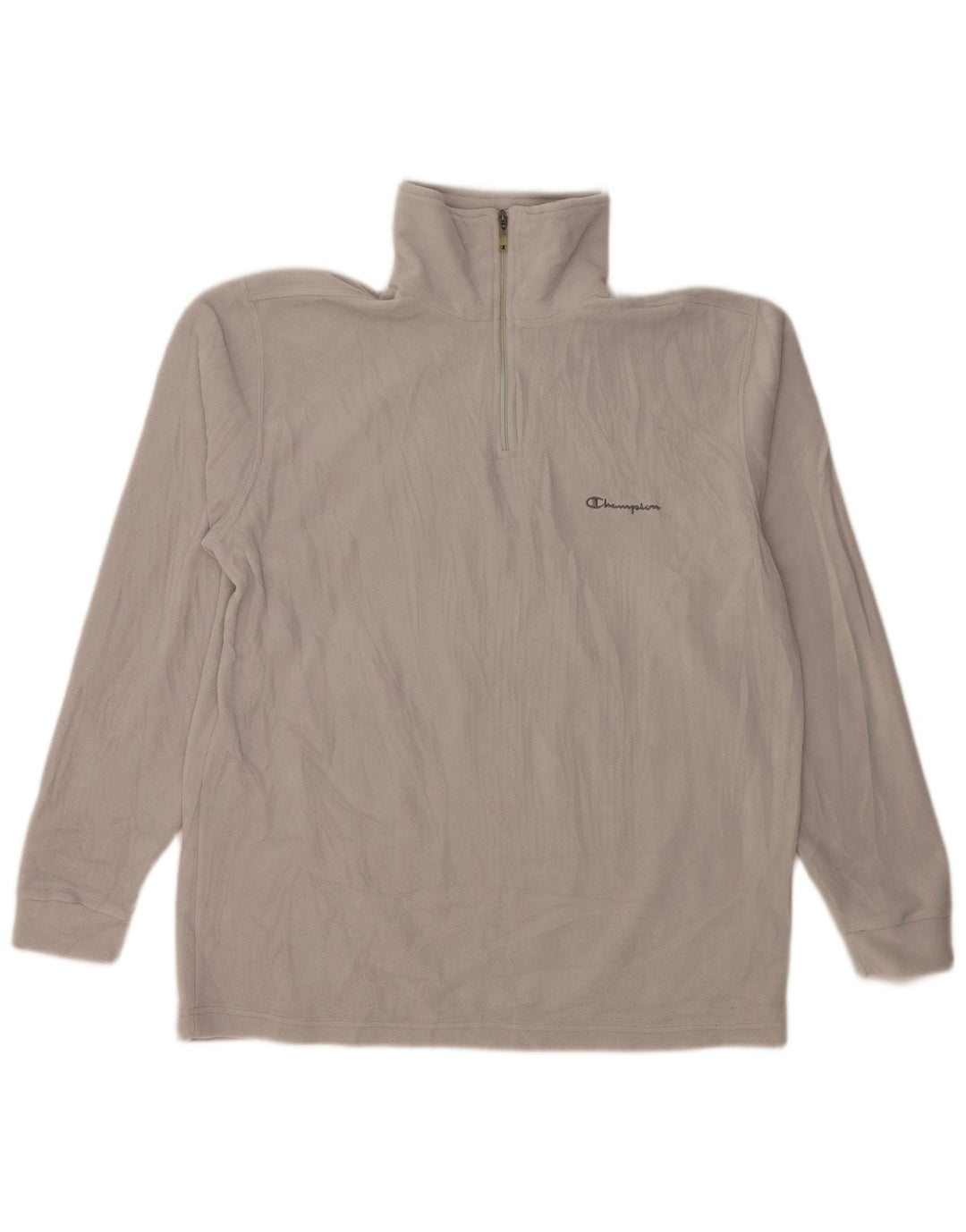 Champion Herren-Fleecepullover mit Reißverschluss am Hals, großes graues Polyester