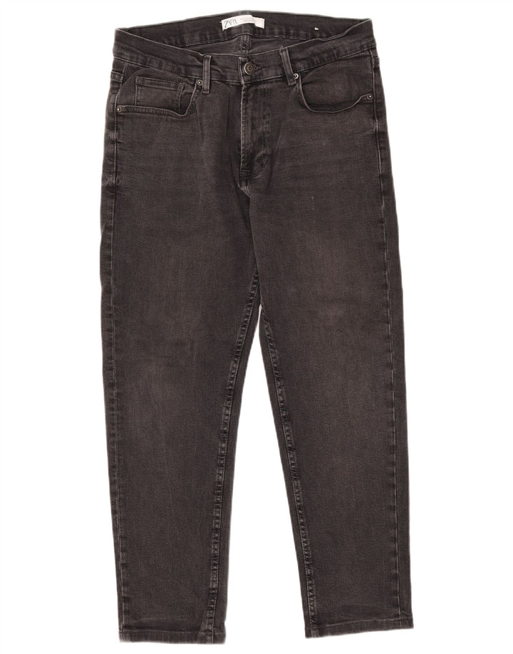 Zara Herren Slim Jeans EU 44 Large W34 L26 Schwarze Baumwolle