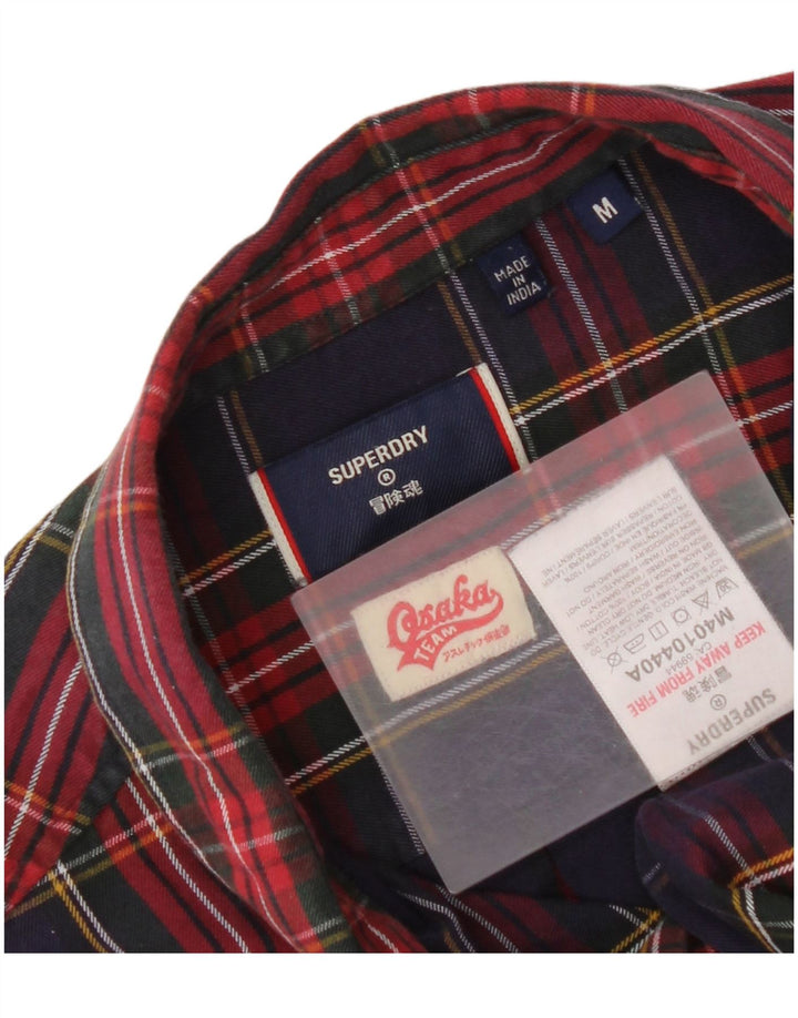 Superdry Herren-Flanellhemd, mittelblau, kariert, Baumwolle