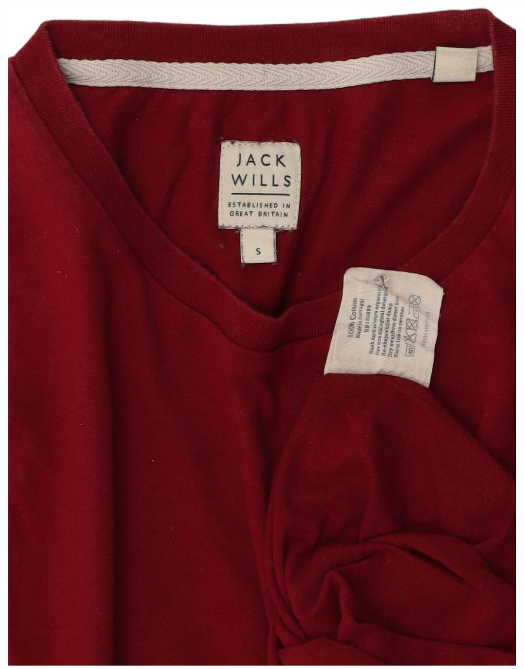 Jack Wills Herren-T-Shirt mit Grafik, Größe S, aus roter Baumwolle