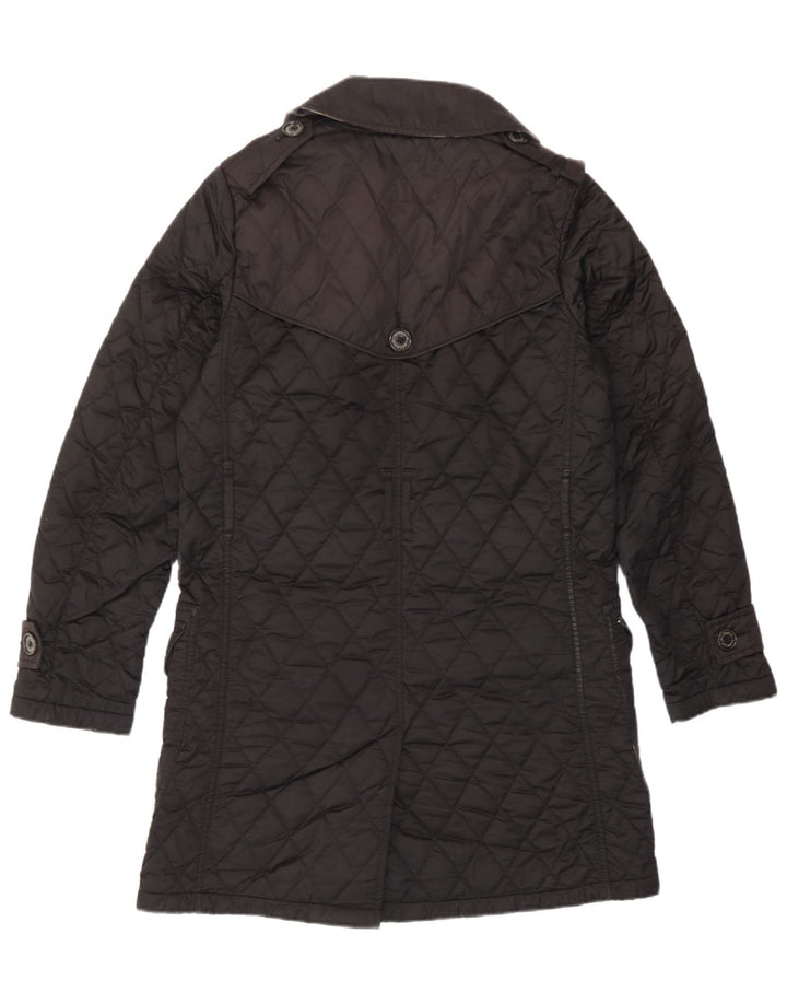 Barbour Womens Military Quilted Double Breasted Coat UK 10 Small Schwarz