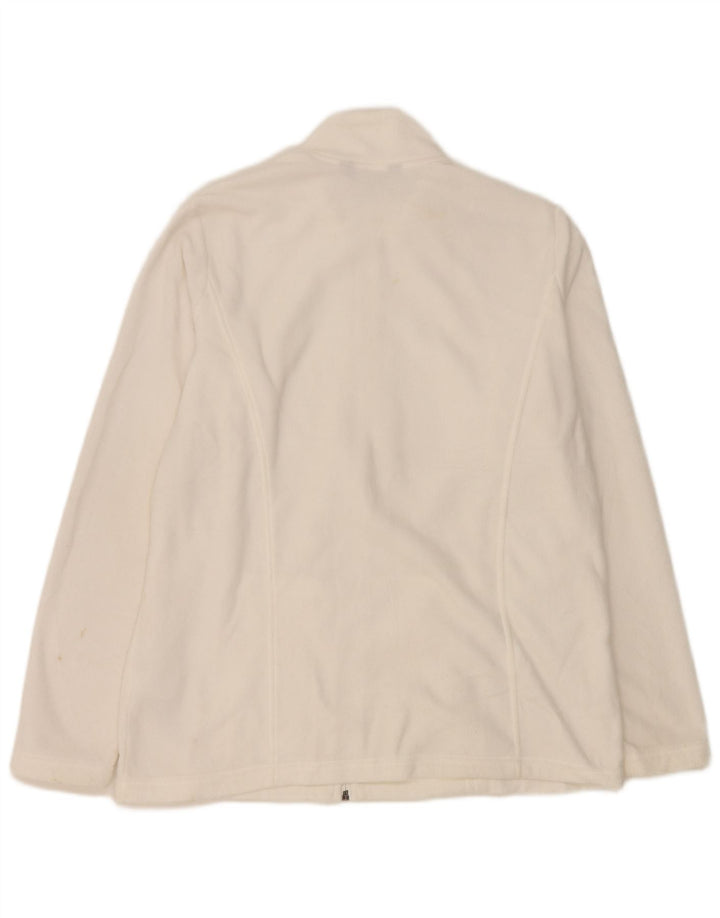 Marks & Spencer Damen Fleecejacke UK 16 Large Weiß Polyester
