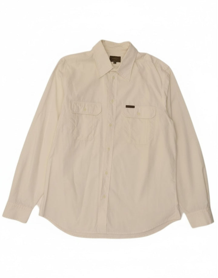 Calvin Klein Herrenhemd XL aus weißer Baumwolle