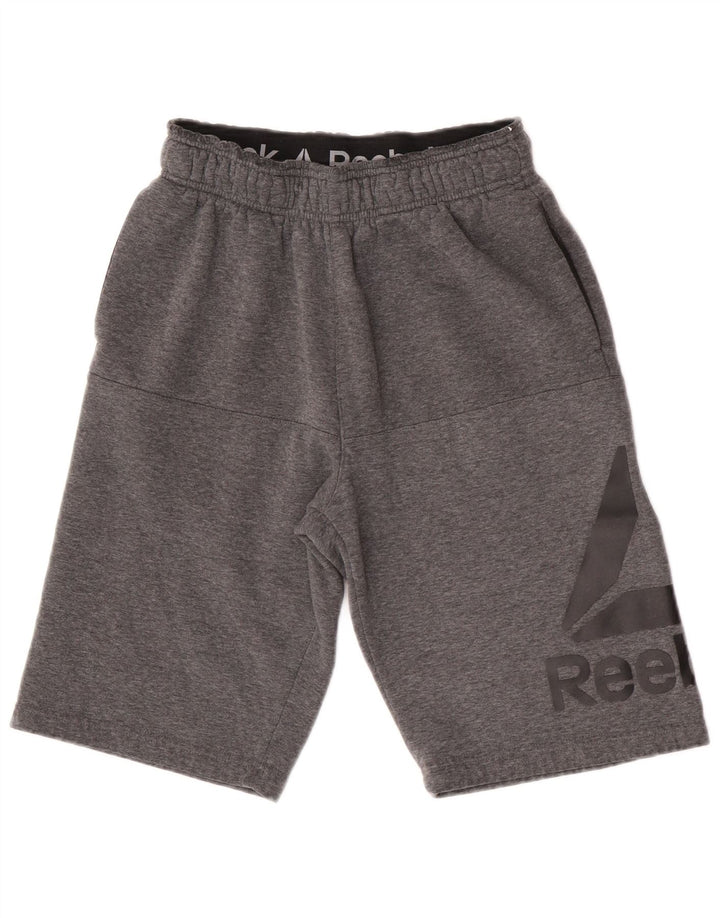 Reebok Herren Graphic Sport Shorts Kleine graue Baumwolle