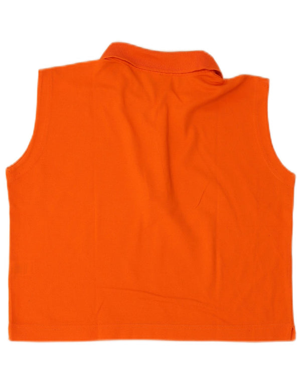 Diadora Damen Crop Ärmelloses Poloshirt UK 14 Mittelorange Baumwolle