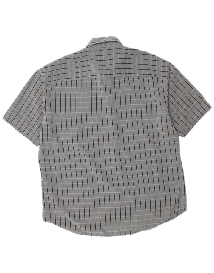 Pierre Cardin Herren Kurzarmhemd XL Grau kariert Polyester