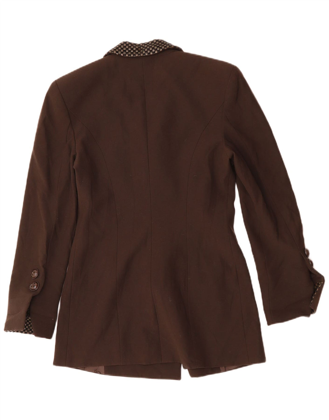 Caloma Damen Longline Blazer Jacke IT 44 Mittelbraun Geometrisch