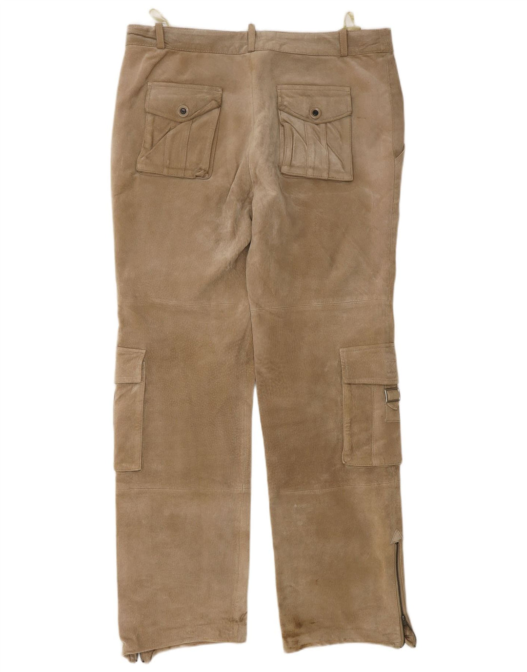 JOHN F GEE Herren-Cargohose aus Wildleder, gerade, EU 50, Größe L, W34, L32, Beige