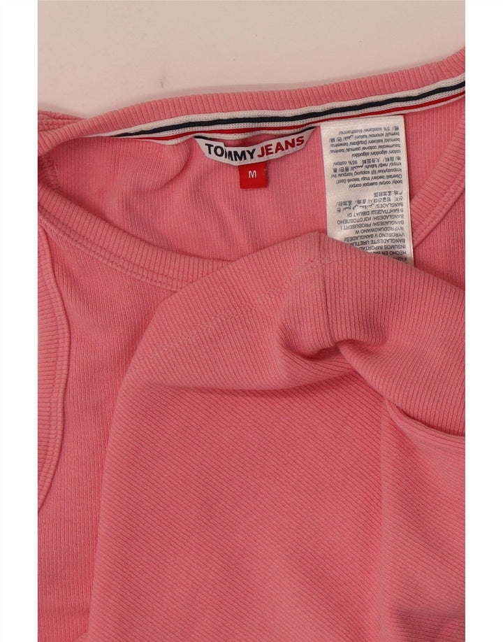 Tommy Hilfiger Damen Crop Vest Top UK 12 Mittelrosa Baumwolle