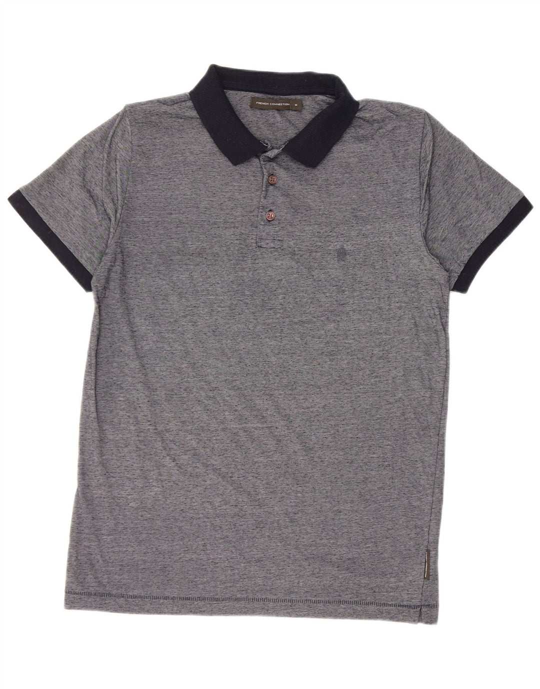 FRENCH CONNECTION Herren-Poloshirt, mittelmarineblau gesprenkelte Baumwolle