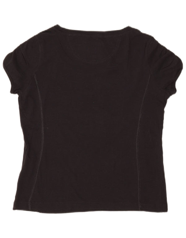 CHAMPION Damen Heritage Classics Graphic T-Shirt Top UK 12 Medium Schwarz