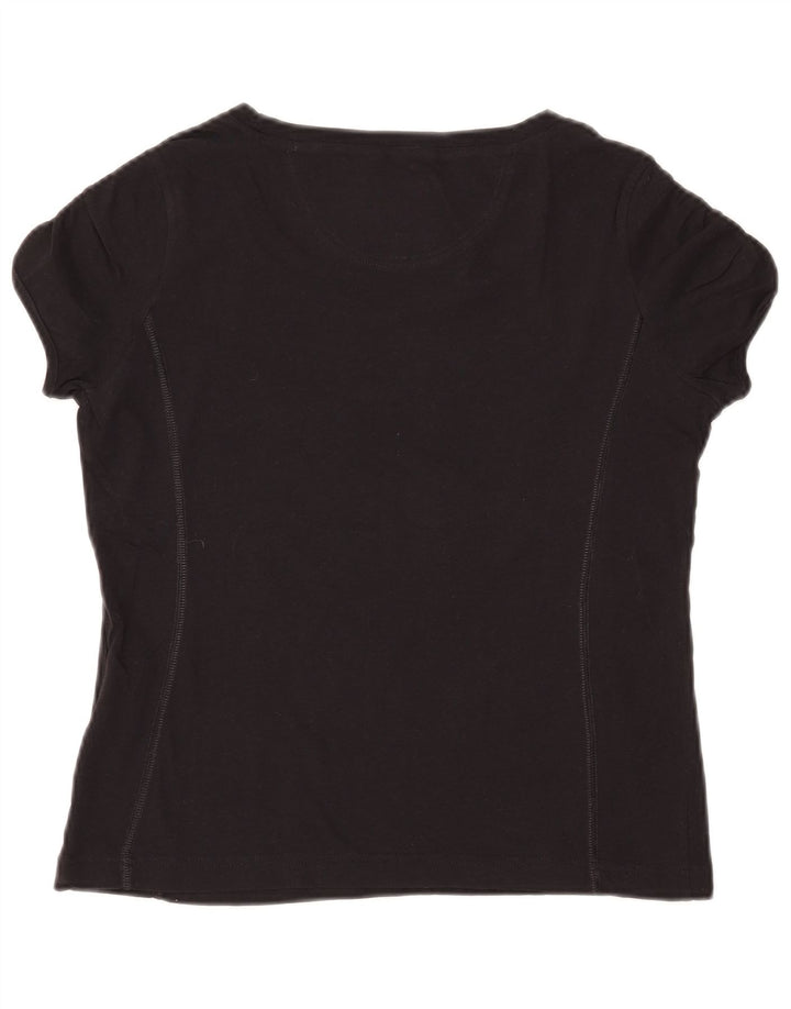 CHAMPION Damen Heritage Classics Graphic T-Shirt Top UK 12 Medium Schwarz