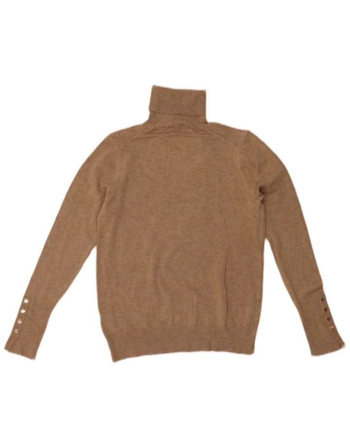 ZARA Damen-Pullover mit Rollkragen, Gr. 12, mittelbeige Viskose