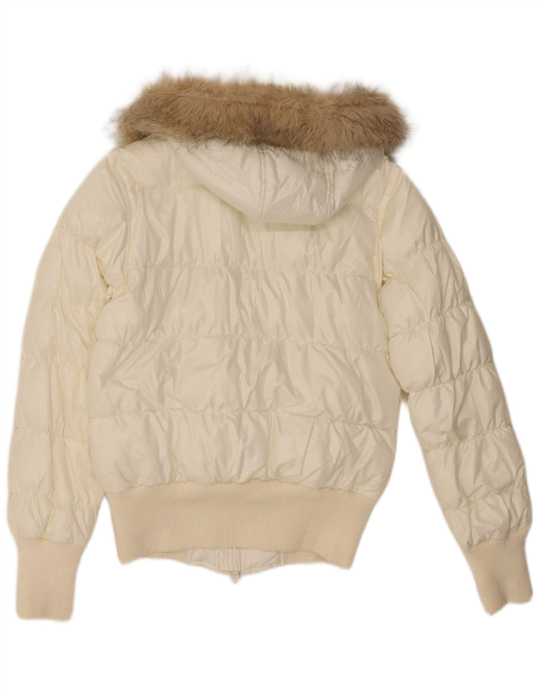 Lee Wattierte Damenjacke mit Kapuze, UK 6, XS, Weiß, Polyamid