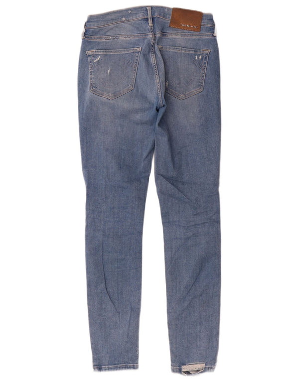 True Religion Damen Halle Mid Rise Super Skinny Jeans W26 L29 Blaue Baumwolle