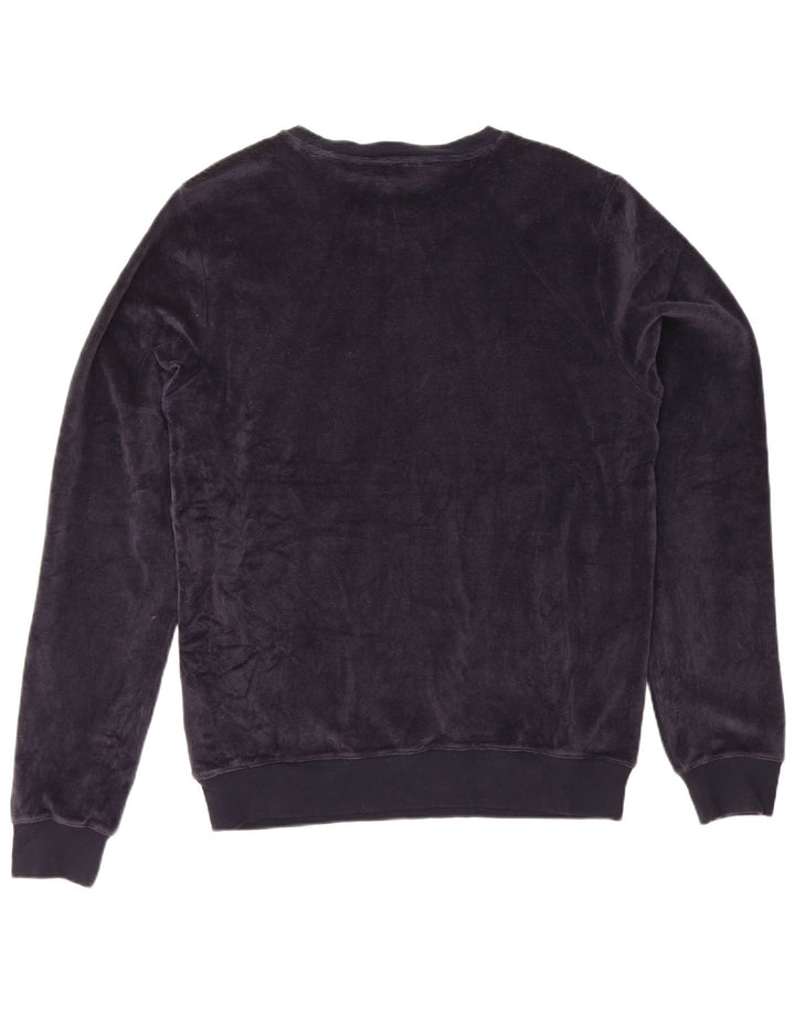 Tommy Hilfiger Herren-Sweatshirt aus Velours mit Grafik, Mittelblau