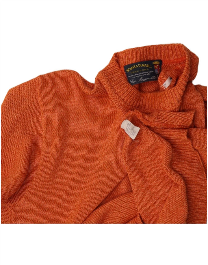 Armata Di Mare Herren-Pullover mit Rundhalsausschnitt, IT 52, große orangefarbene Baumwolle