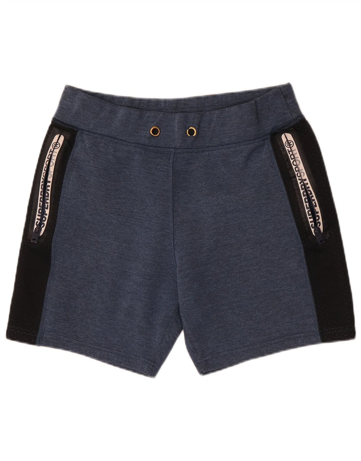 Superdry Herren-Sportshorts mit Grafik, groß, marineblaues Farbblock-Polyester