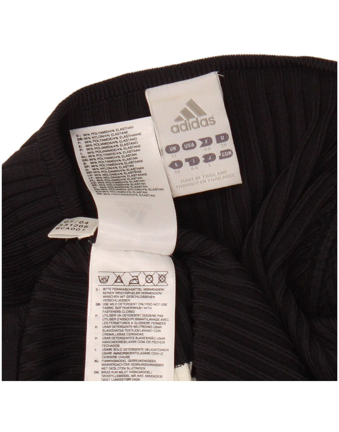 ADIDAS Damen-Cardigan-Pullover UK 12 Mittelschwarzes Nylon