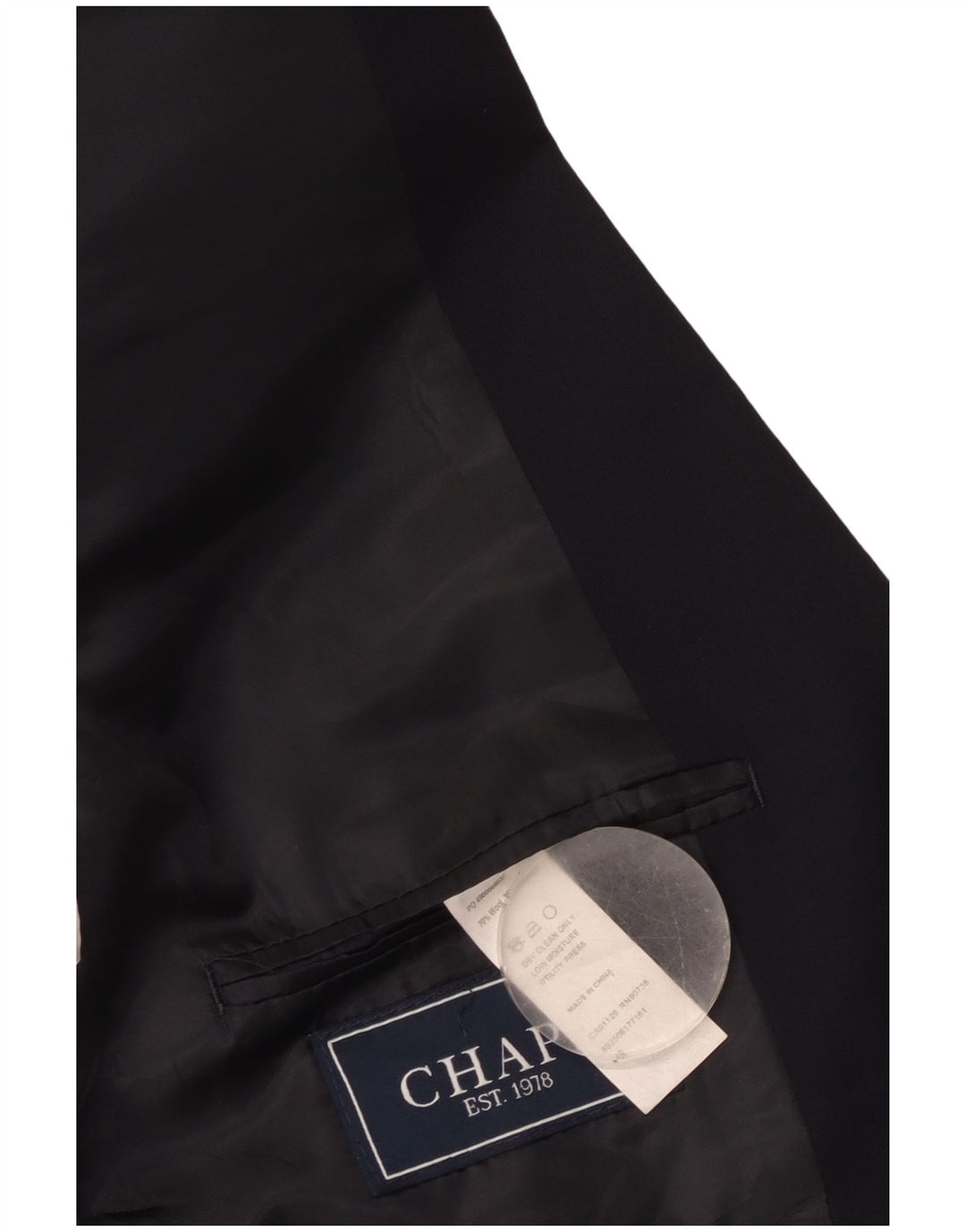 Chaps Herren-Blazer mit 2 Knöpfen, UK 38, mittelmarineblaue Wolle
