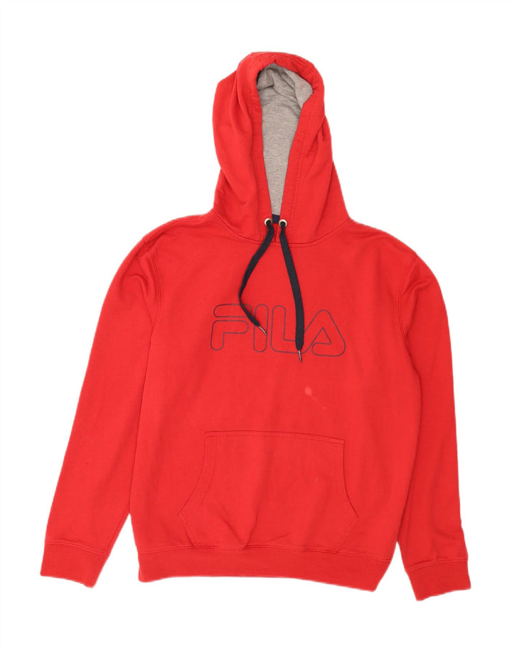 Fila Damen-Kapuzenpullover mit Grafik, UK 14, Mittelrot, Polyester