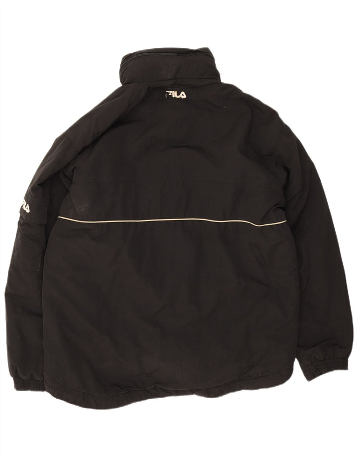 Fila Herren-Jacke mit Kapuze, gepolstert, UK 40, Größe L, Schwarz, Polyamid