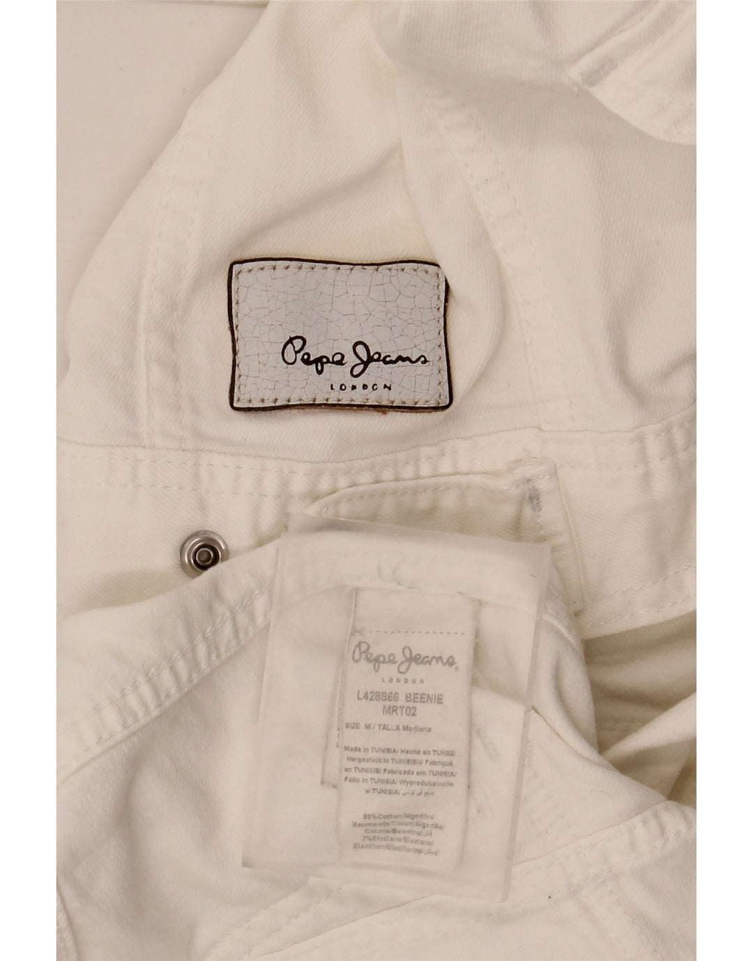 PEPE Jeans Damen Crop Jeansjacke UK 12 Mittelweiße Baumwolle