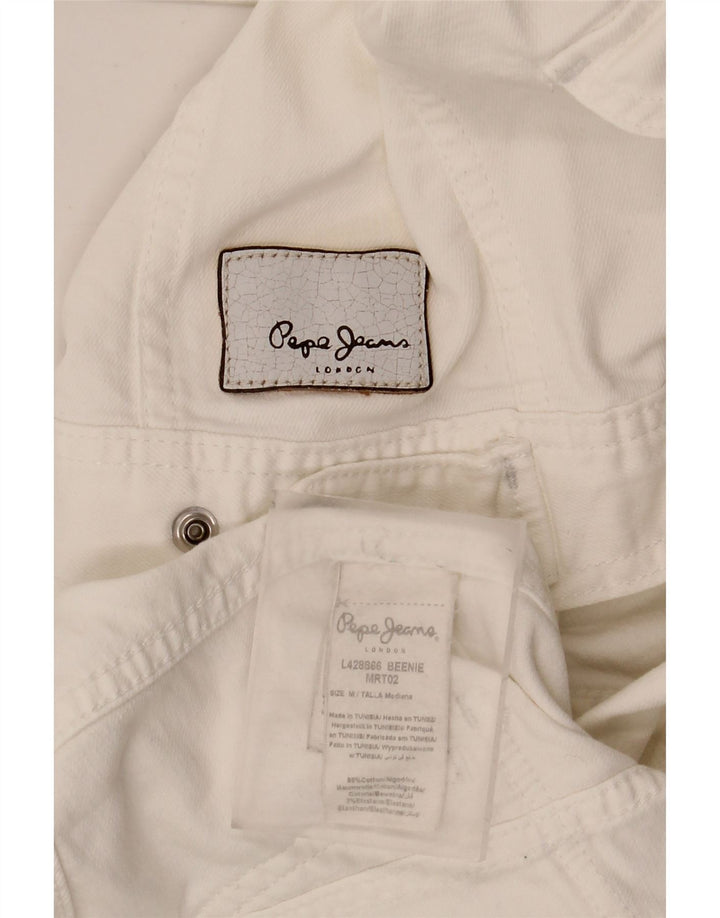 PEPE Jeans Damen Crop Jeansjacke UK 12 Mittelweiße Baumwolle