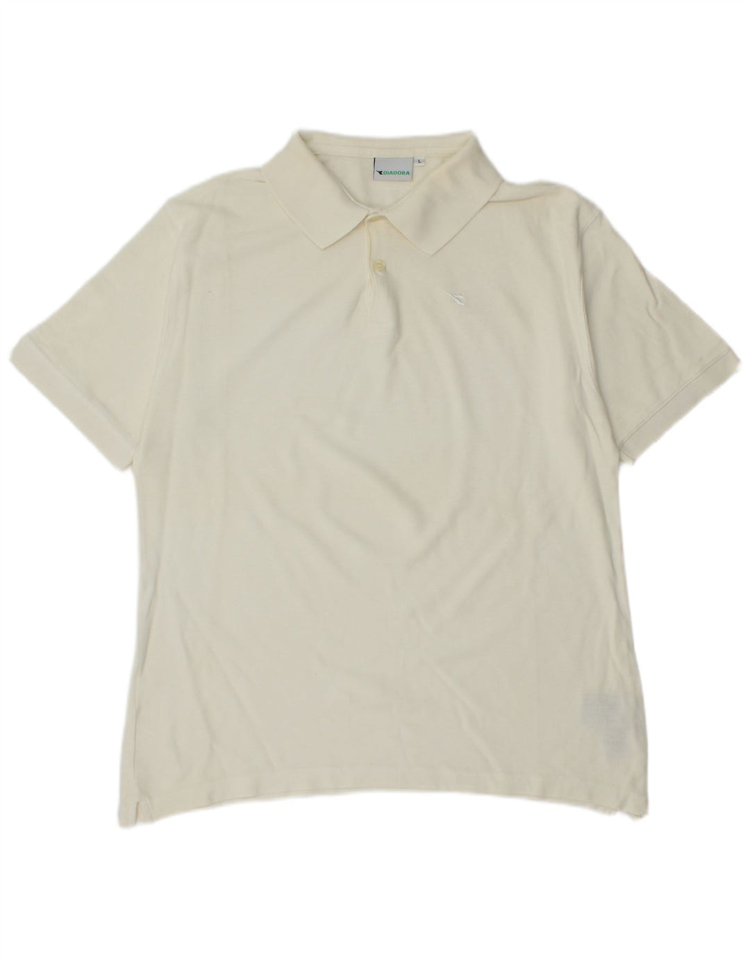 Diadora Herren-Poloshirt, groß, cremefarbene Baumwolle