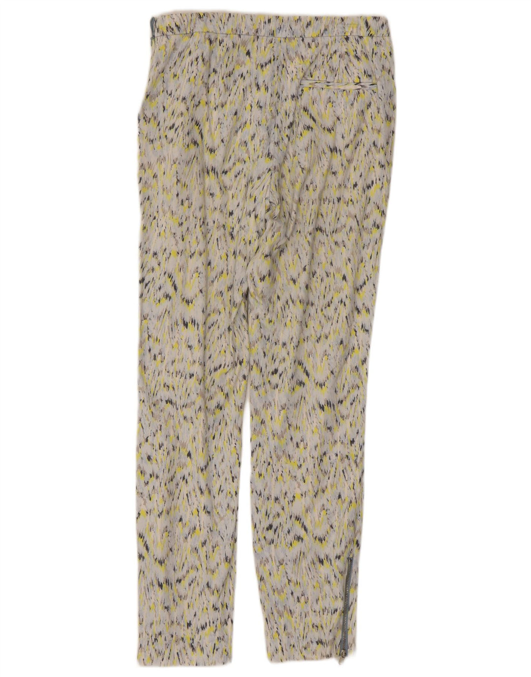 ZARA Damen-Chinohose mit abstraktem Muster, Größe S, W26, L26, Mehrfarbig