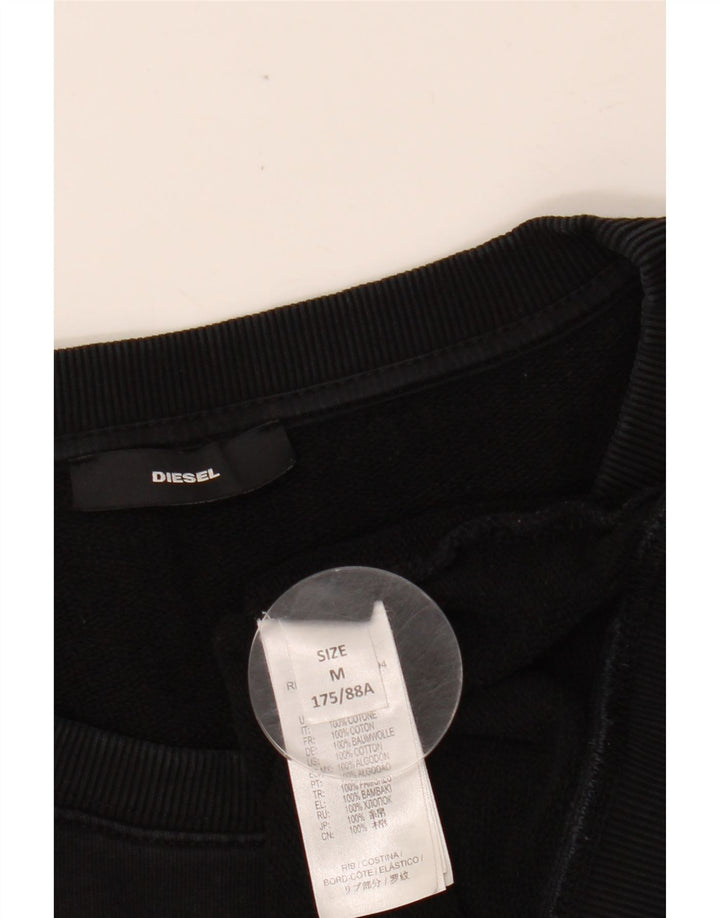 DIESEL Damen Grafik-Sweatshirt-Pullover UK 14 Mittelschwarze Baumwolle