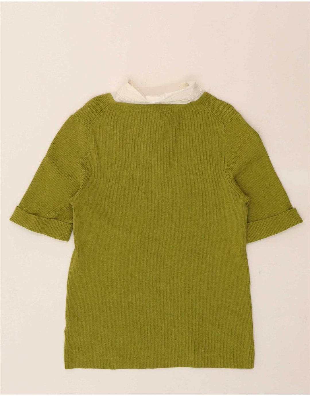 MICHAEL KORS Womens Blouse Top UK 18 XL Green Cotton