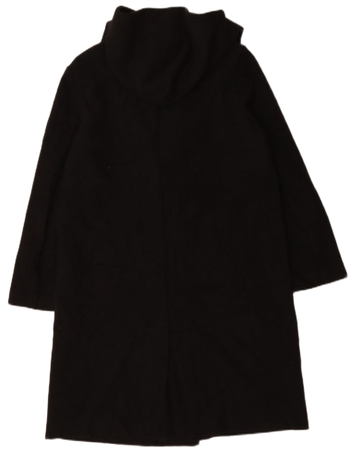 Zara Womens Hooded Open Overcoat UK 14 Mittelschwarzes Polyester