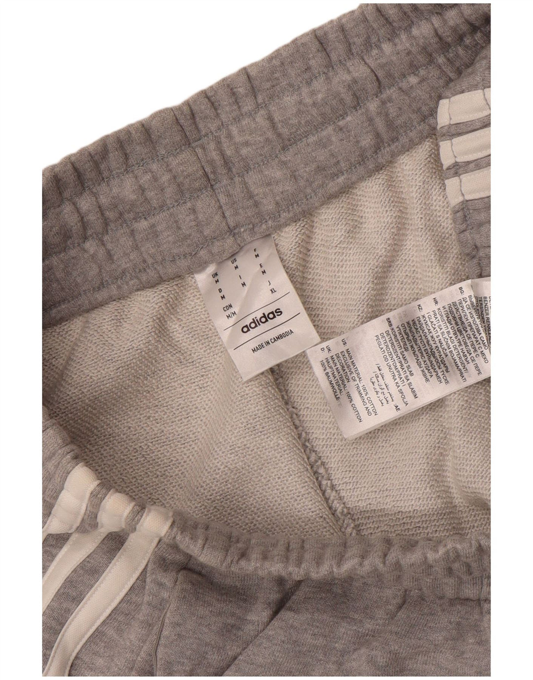 Adidas Damen Sportshorts UK 14 Mittelgraue Baumwolle