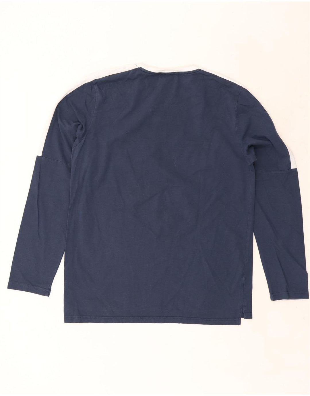 Ellesse Herren-Grafik-Oberteil, langärmelig, groß, marineblau, Farbblock-Baumwolle