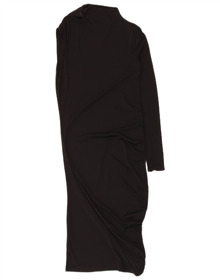 Zara Damen One-Shoulder-Kleid UK 8 Small Schwarz Polyester