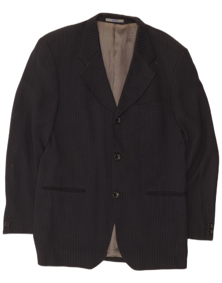 Kenzo Herren-Blazer mit 3 Knöpfen, IT 50, groß, marineblau, gestreift, Acetat