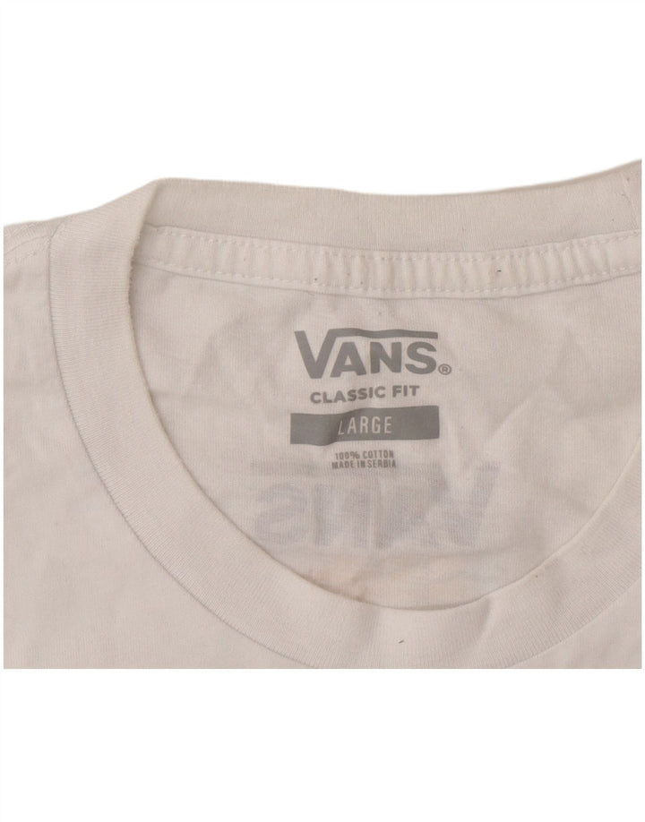Vans Herren-T-Shirt mit klassischer Passform, Grafik, Größe L, aus weißer Baumwolle