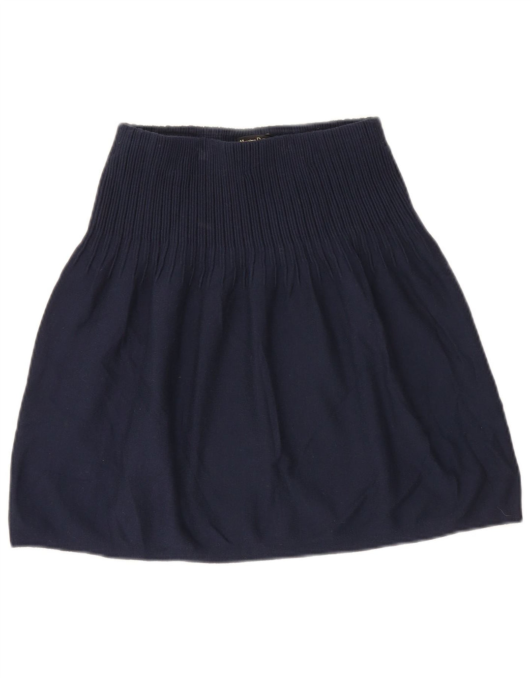 Massimo Dutti Damen-Strickrock in A-Linie, Größe S, W26, marineblaue Viskose